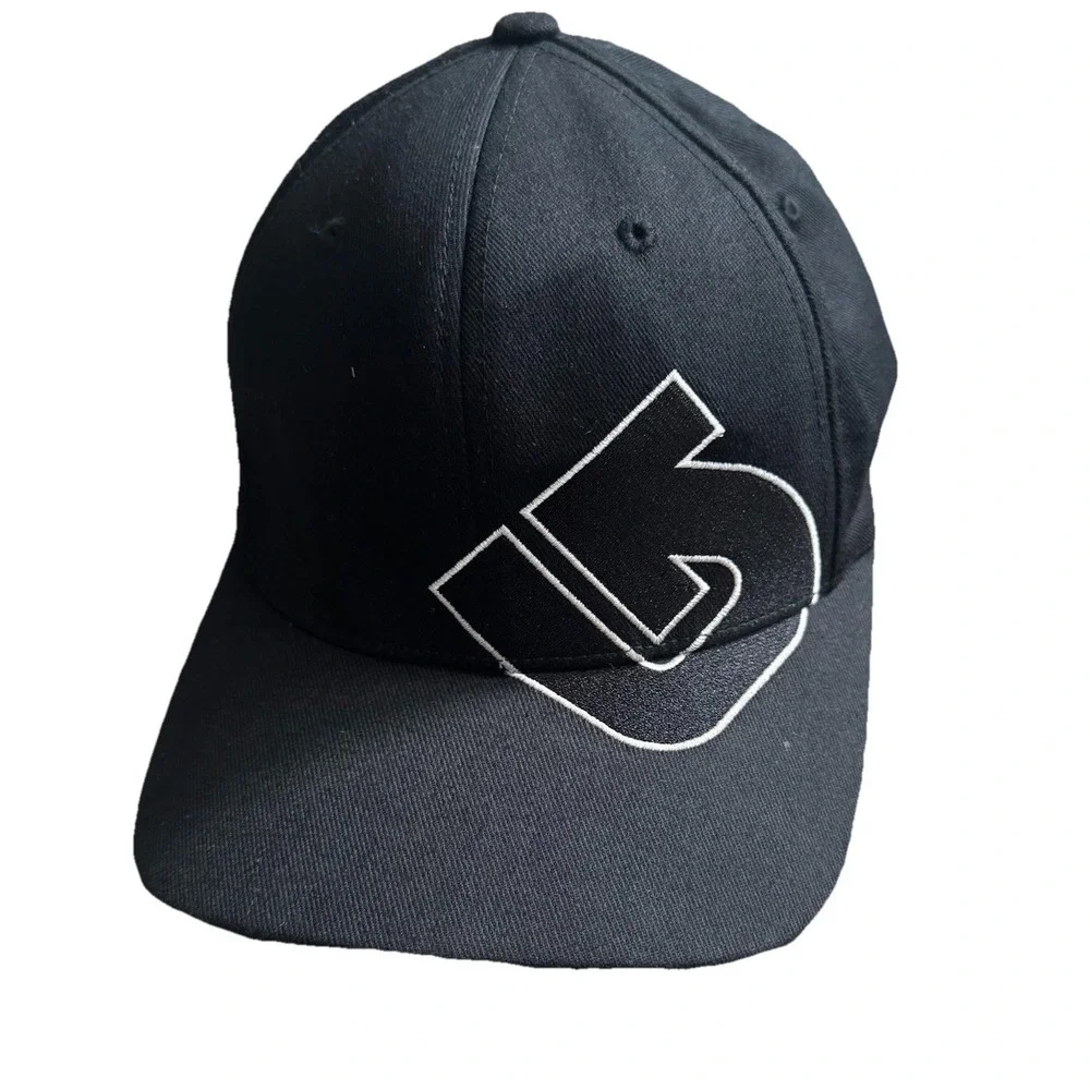 Burton Snowboard Slidestyle Flexfit Baseball Hat One Size True Black White Logo - Picture 1 of 6